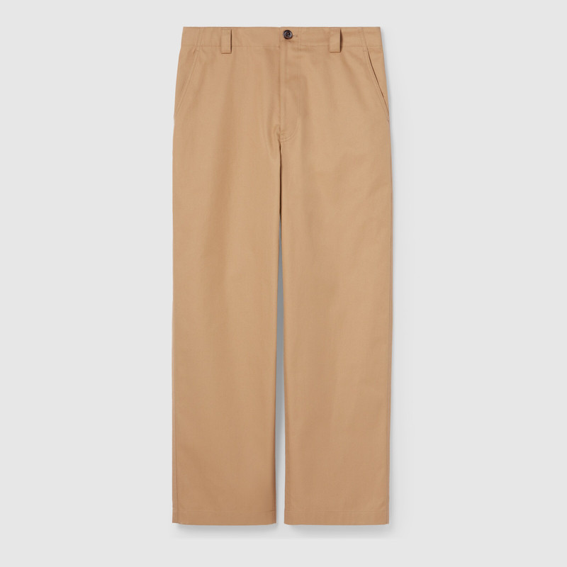 Compact cotton twill pants with Web 1