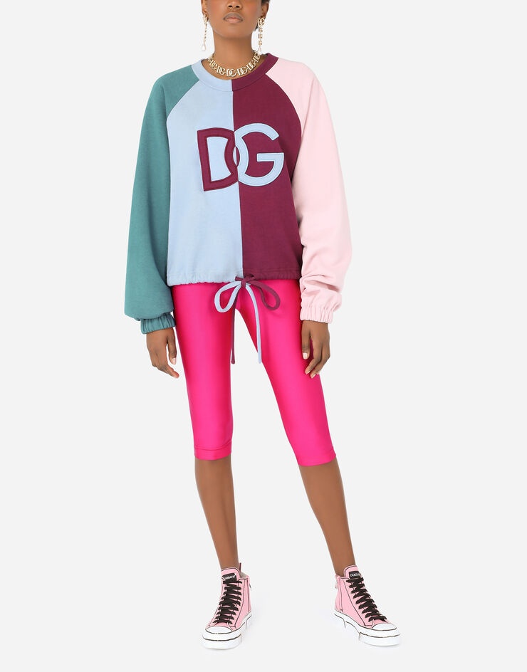 Jersey patchwork sweatshirt with DG lettering - 6