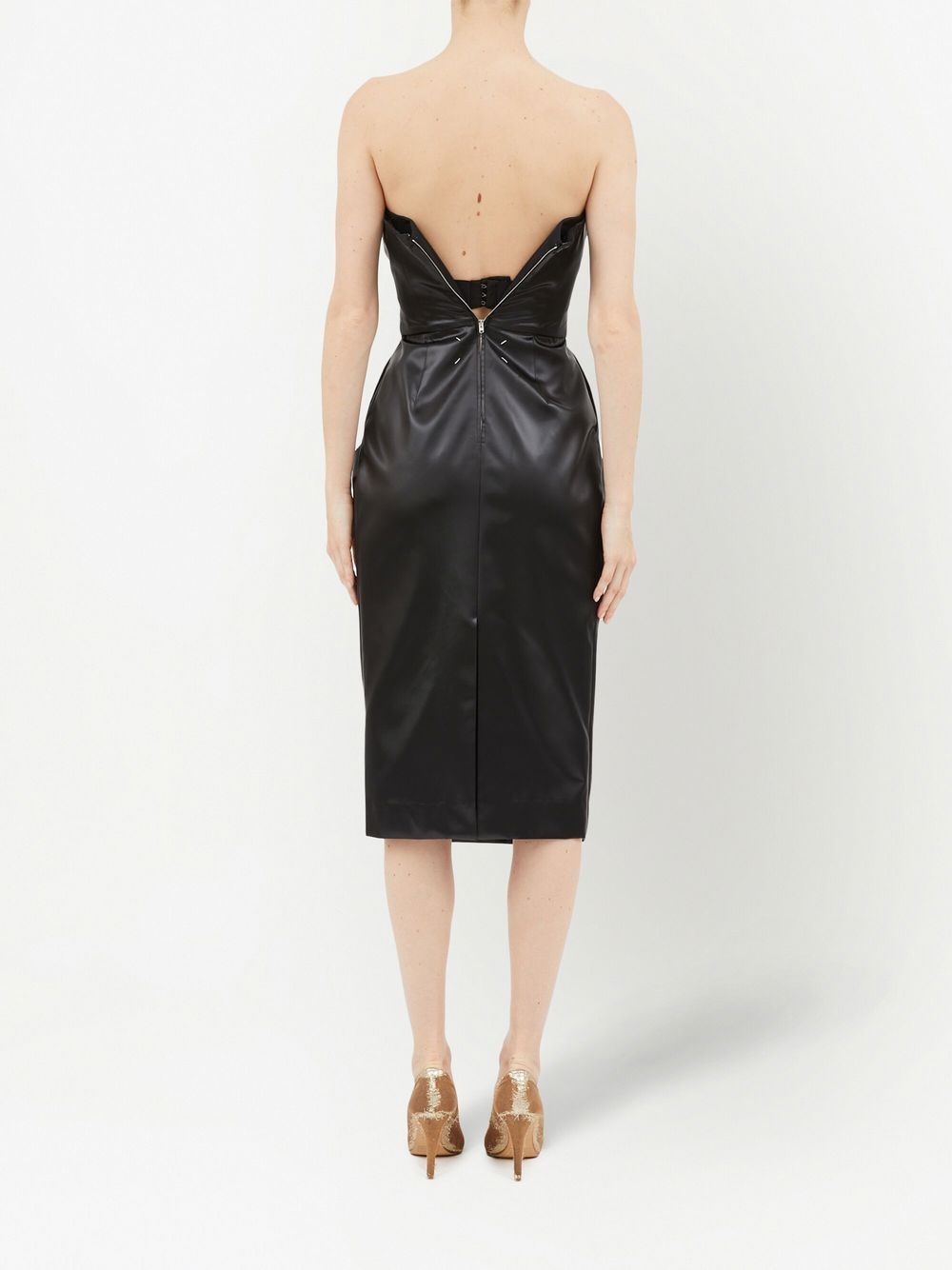 strapless midi dress - 4