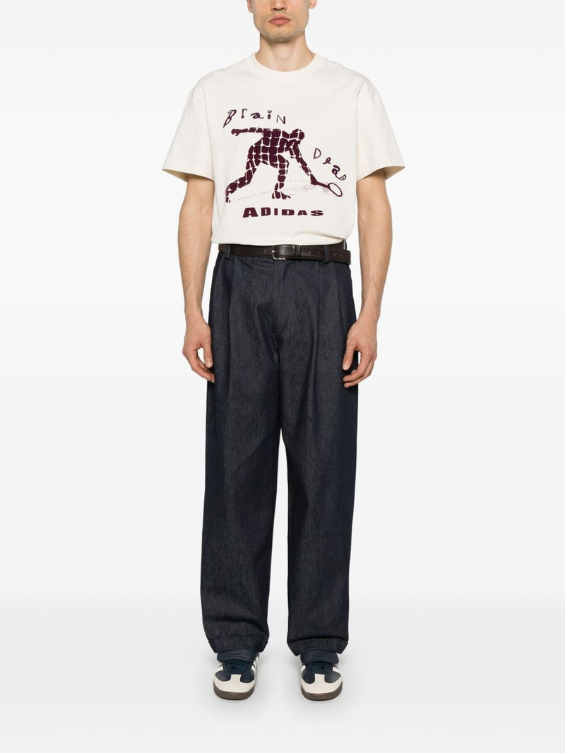 adidas x Brain Dead flocked-logo T-shirt outlook