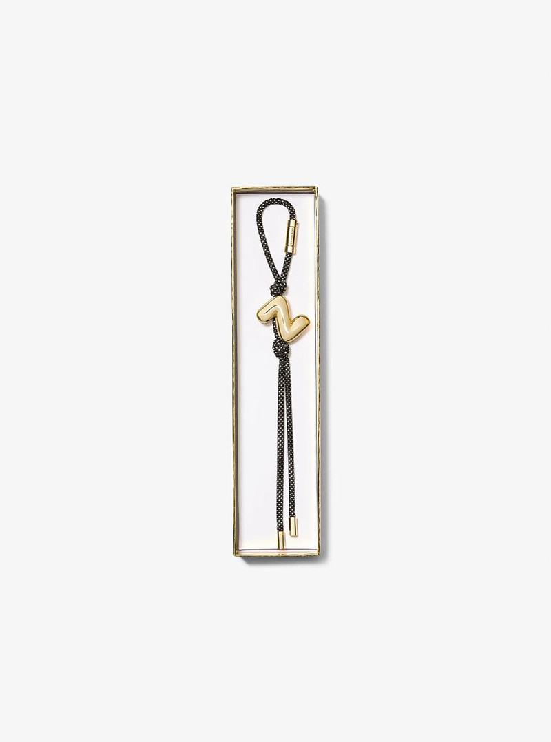 MICHAEL KORS Initial Gold-Tone and Speckled Cord Bag Charm outlook