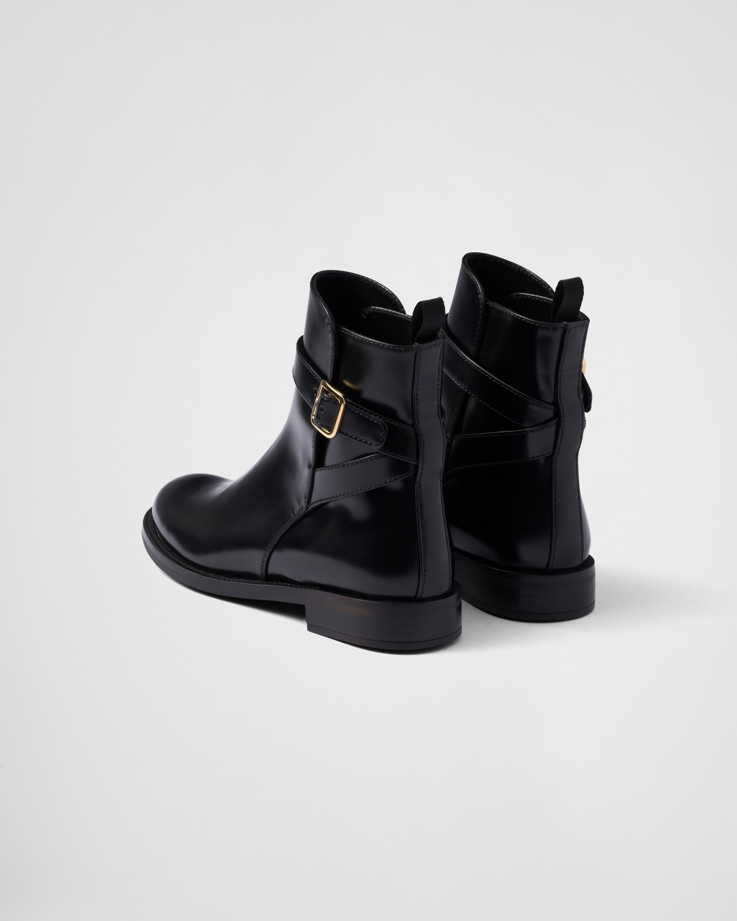 Brushed leather ankle boots with strap - 4