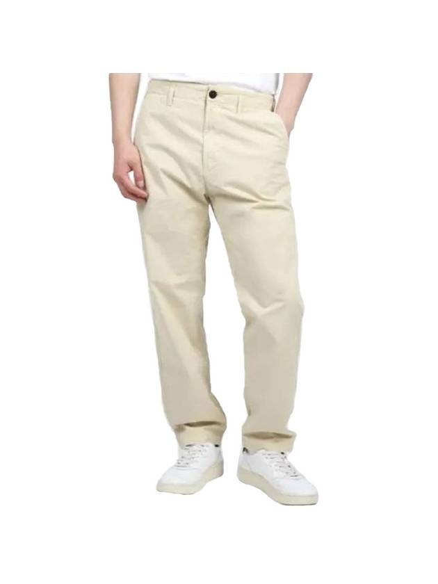 Supima Cotton Twill Straight Pants Ecru - 1