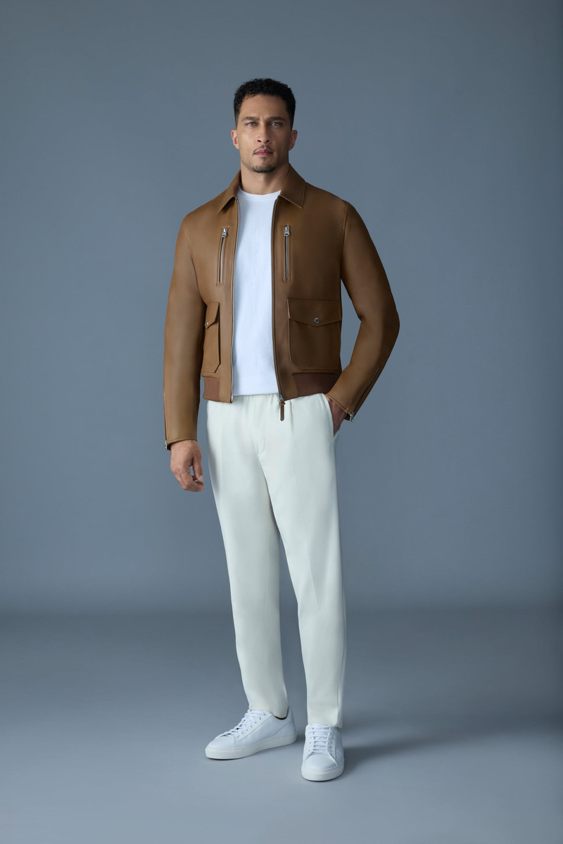 MACKAGE CHANCE-Z Spread Collar Leather Jacket outlook