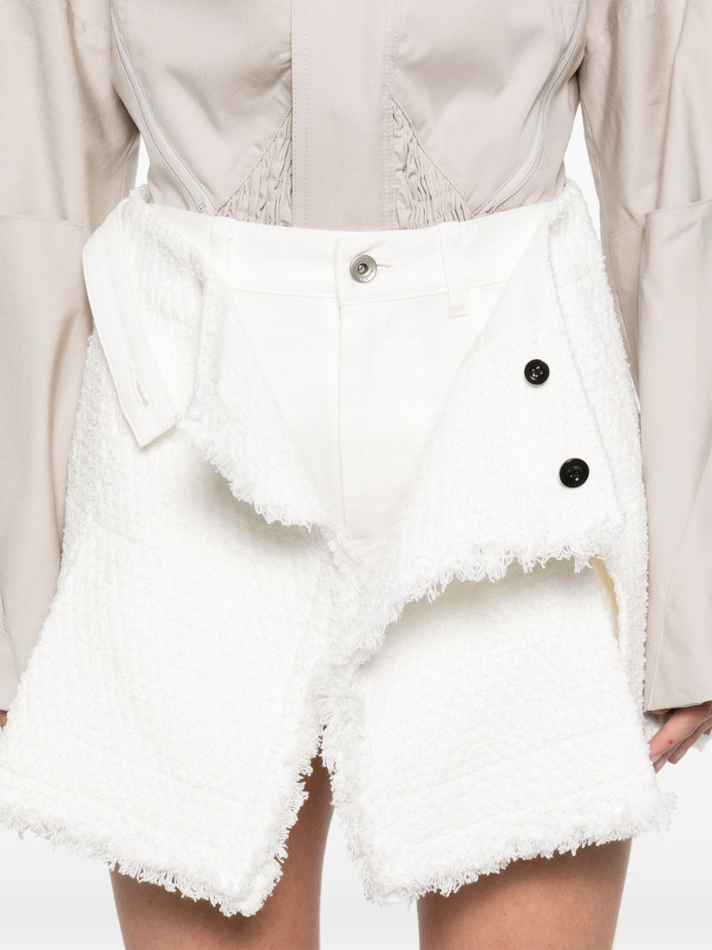 Sacai Women Denim Mix Shorts - 3