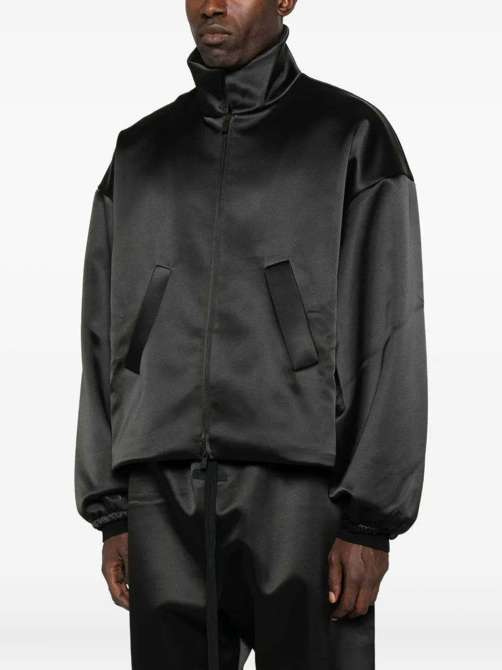 FEAR OF GOD ESSENTIALS - Men Bonded Satin Zip Up Bomber - 2