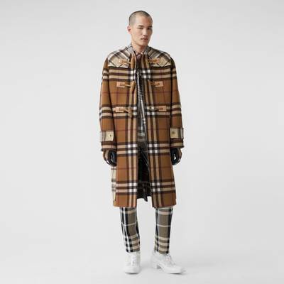 Burberry Double-faced Contrast Check Wool Duffle Coat outlook