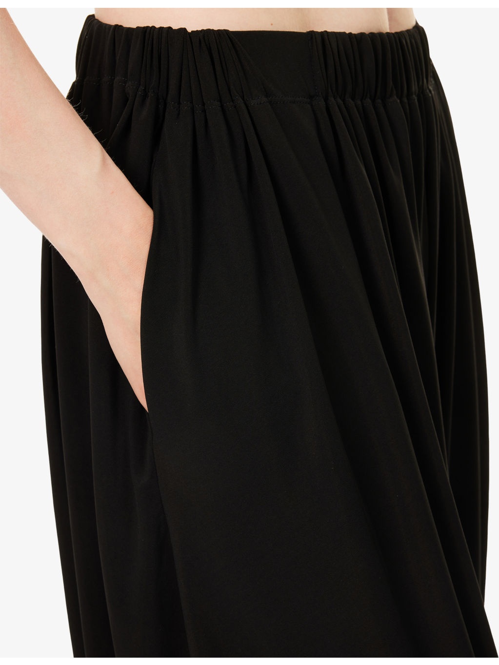 Draped Crop-Leg Woven Trousers - 5