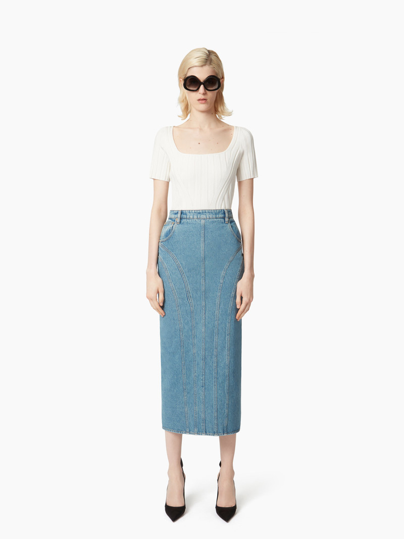 DENIM SKIRT 와 COUTURE 세부 사항 1