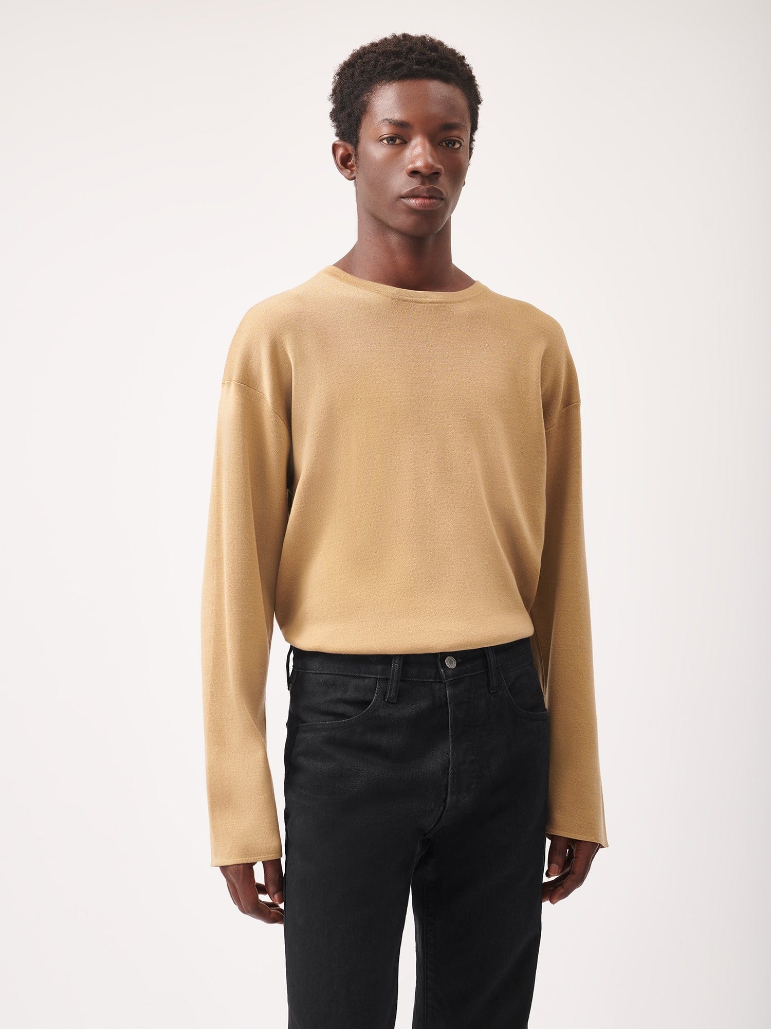Mens Regenerative Merino Wool Sweater - Camel - 2