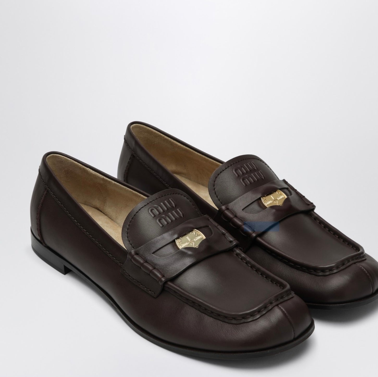 Miu Miu leather loafers with penny - 2