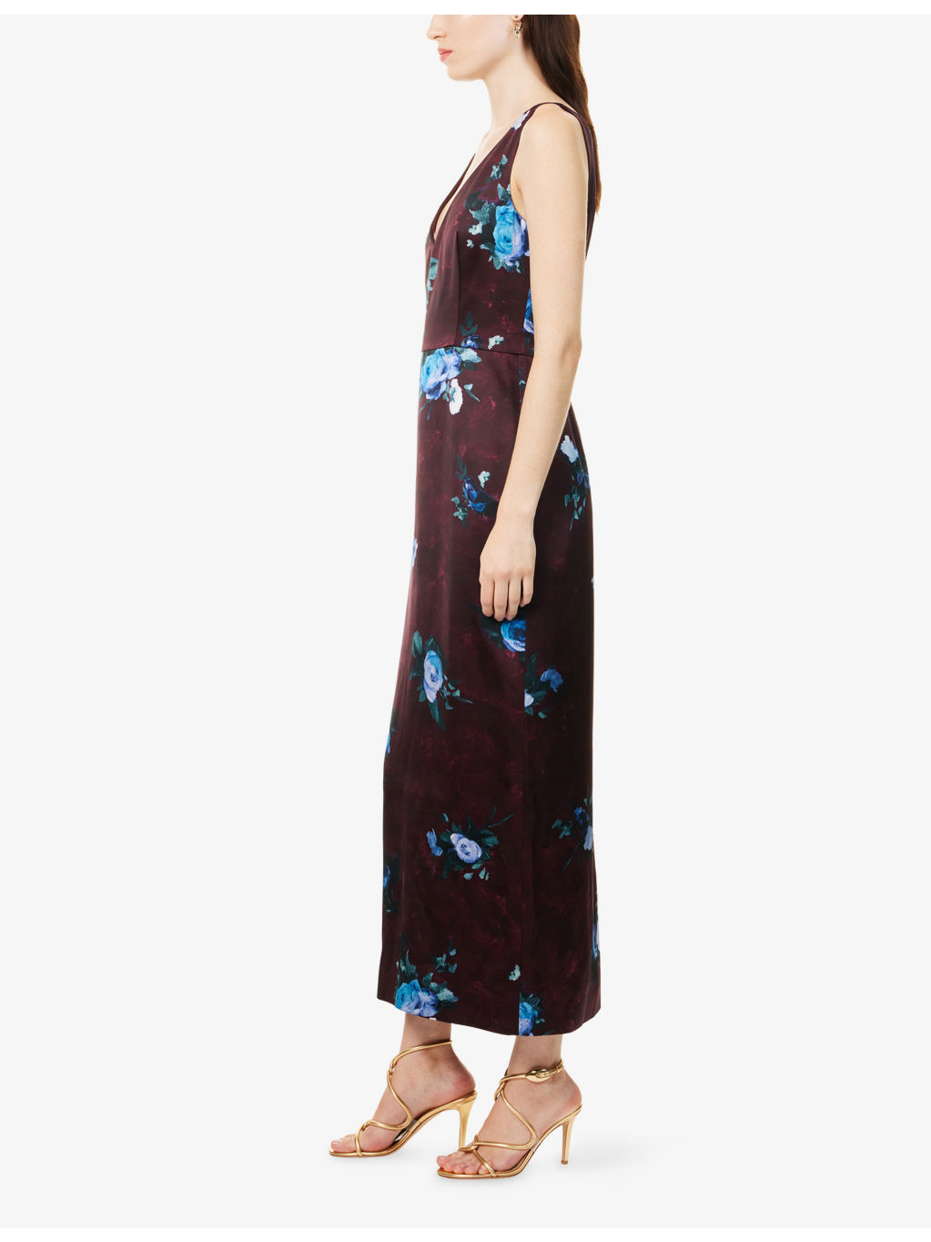 Floral Sleeveless Woven Midi Dress - 3