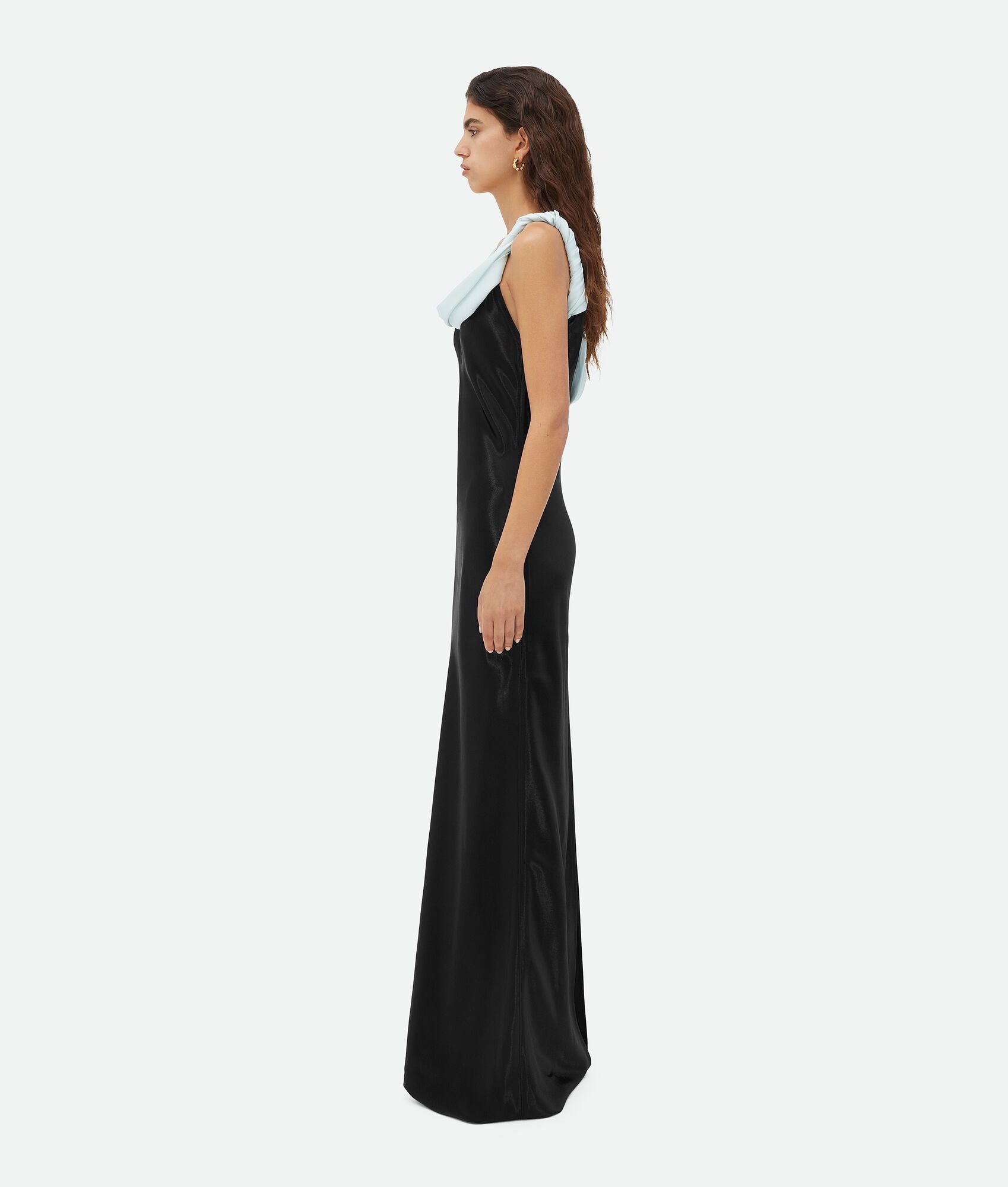 Bottega Veneta Textured Satin Long Dress | REVERSIBLE