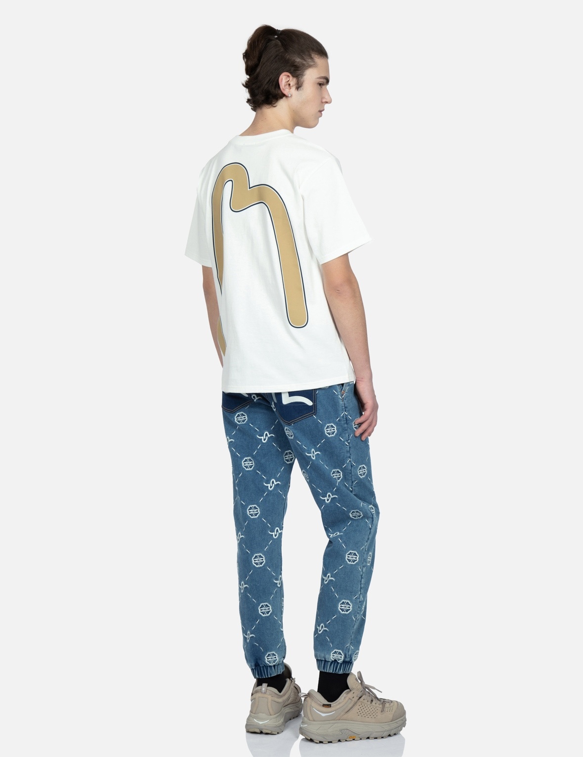 MONOGRAM EMBROIDERY REGULAR FIT DENIM JOGGER PANTS - 3