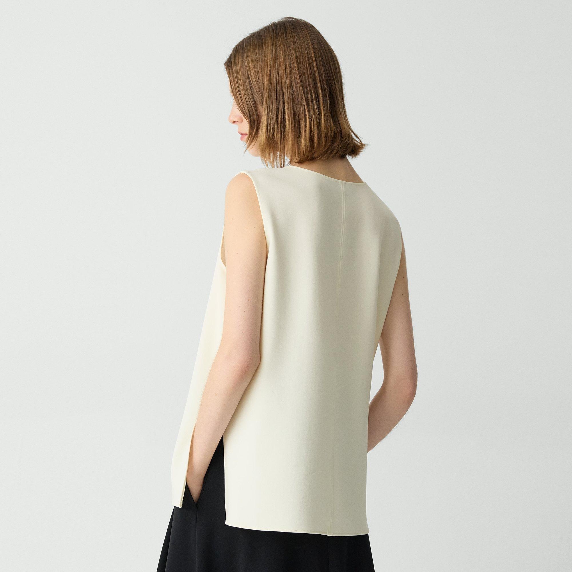 V-Neck Blouse in Admiral Crepe - 3