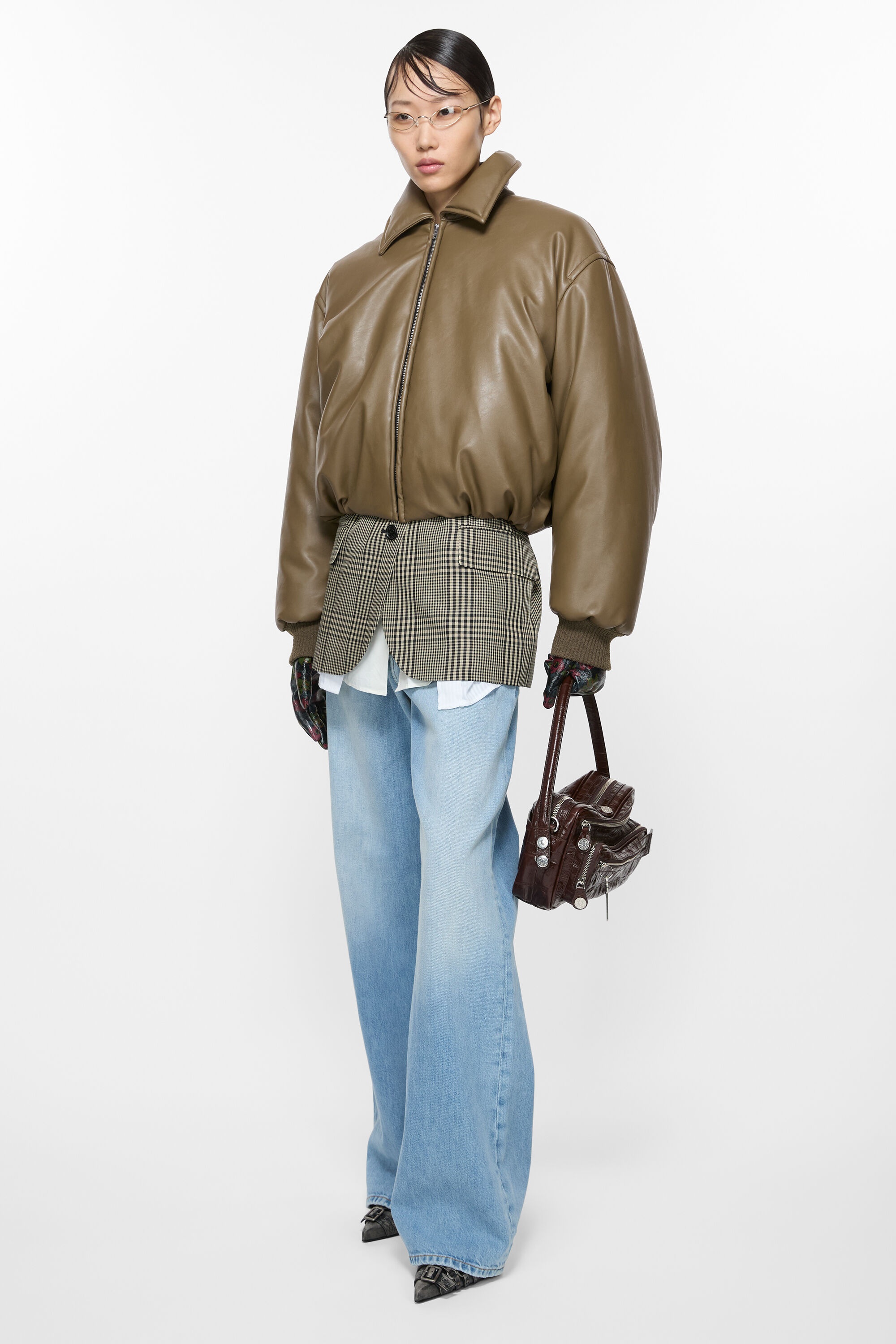 Coated bomber jacket - Khaki green - 5