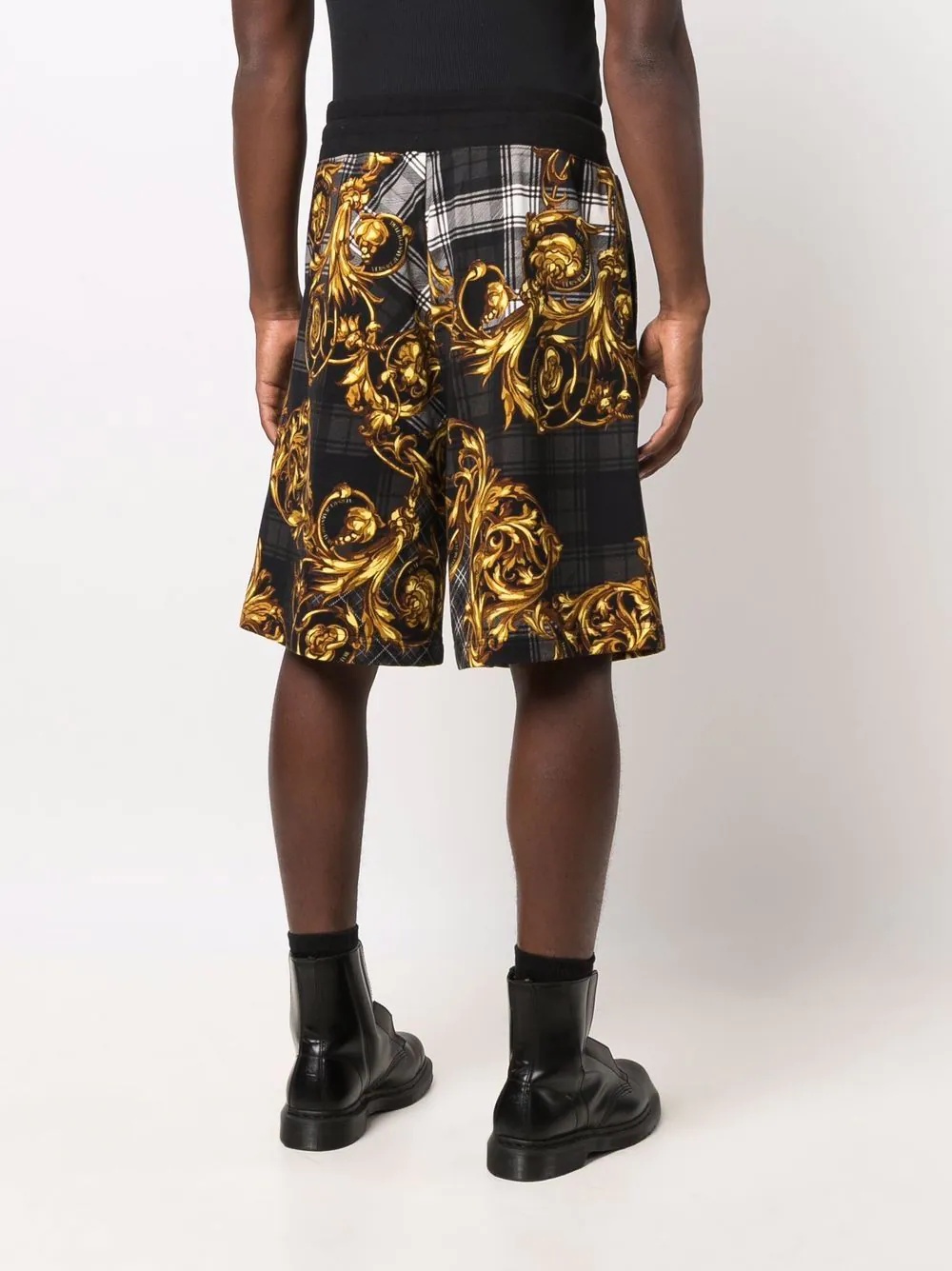 baroque-print track shorts - 4