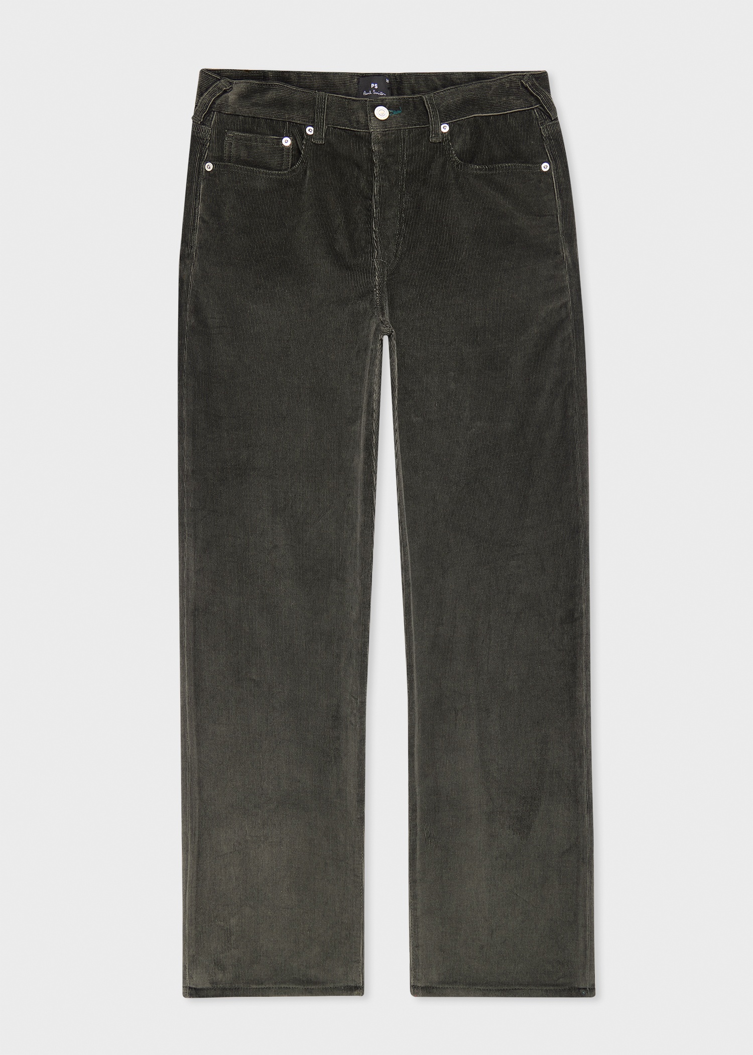 Khaki Relaxed-Fit Organic Corduroy Trousers - 1