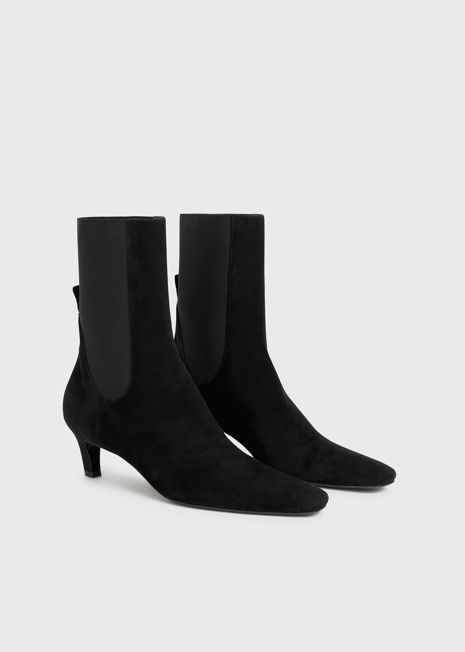 The Mid Heel Suede Boot black - 5