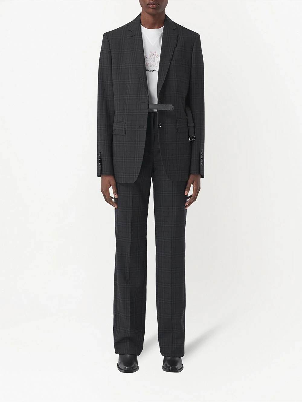 check wool tailored trousers - 2