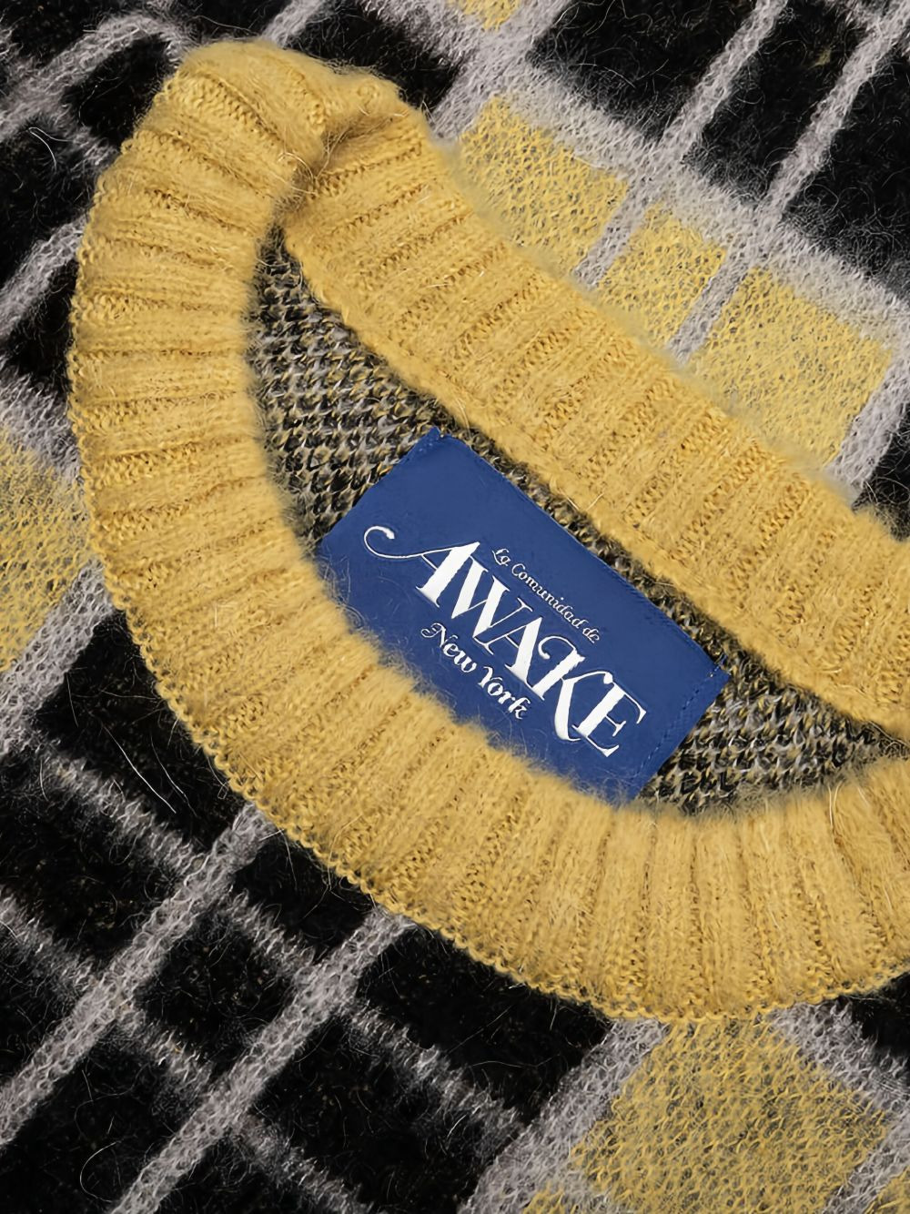 checked mohair sweater - 3