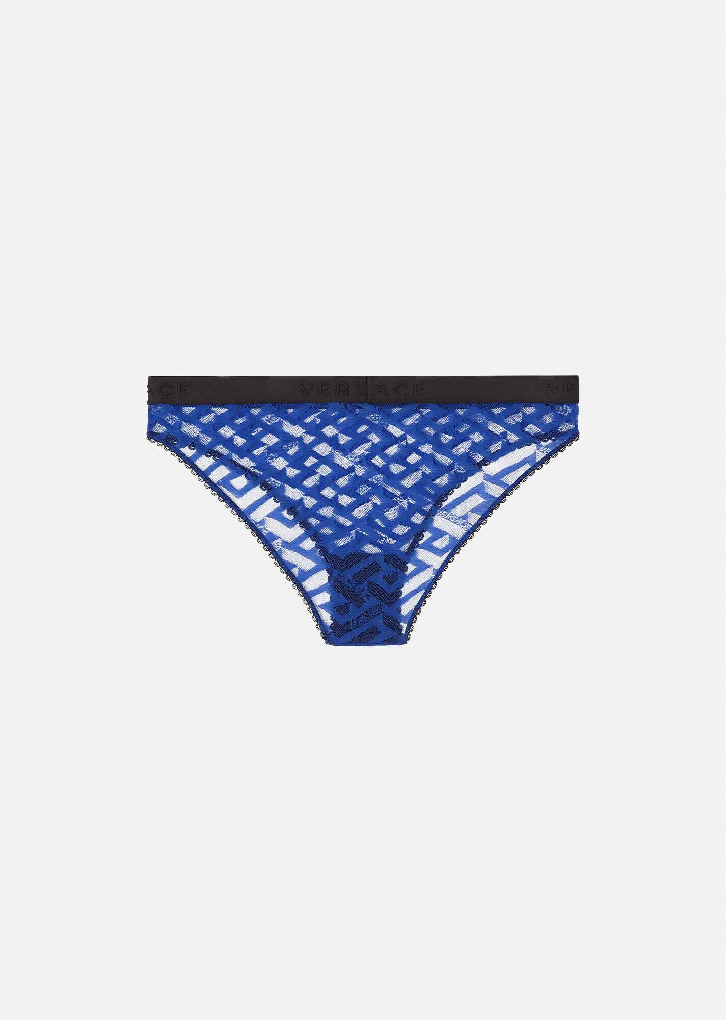 Greca Signature Print Tulle Briefs - 3