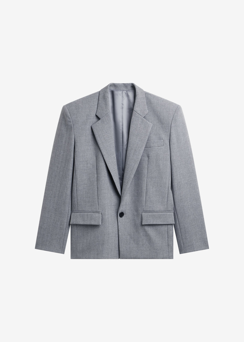 Jun Textured Blazer - Grey Melange 1