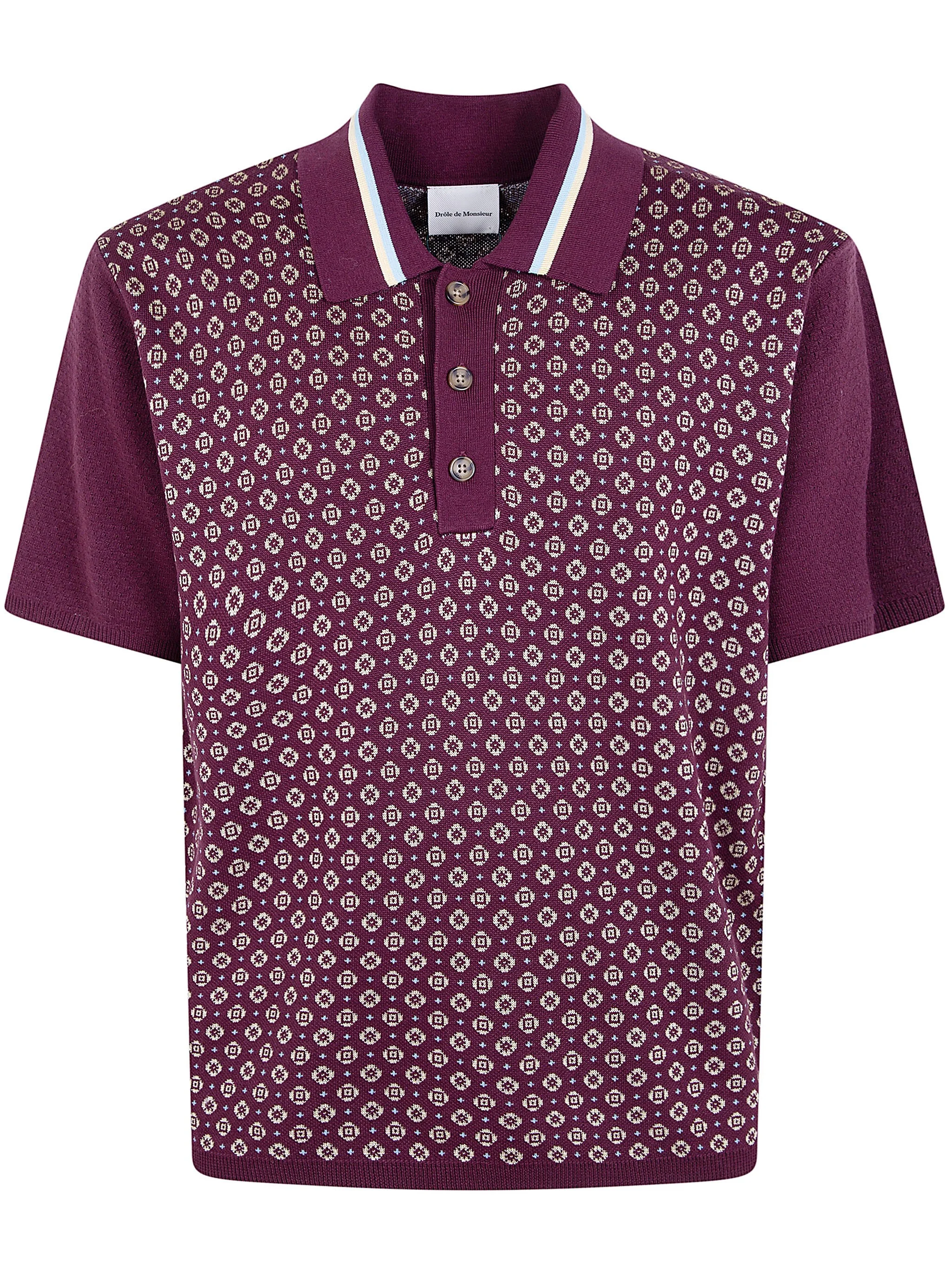 Jacquard Cravate Polo Shirt - 1