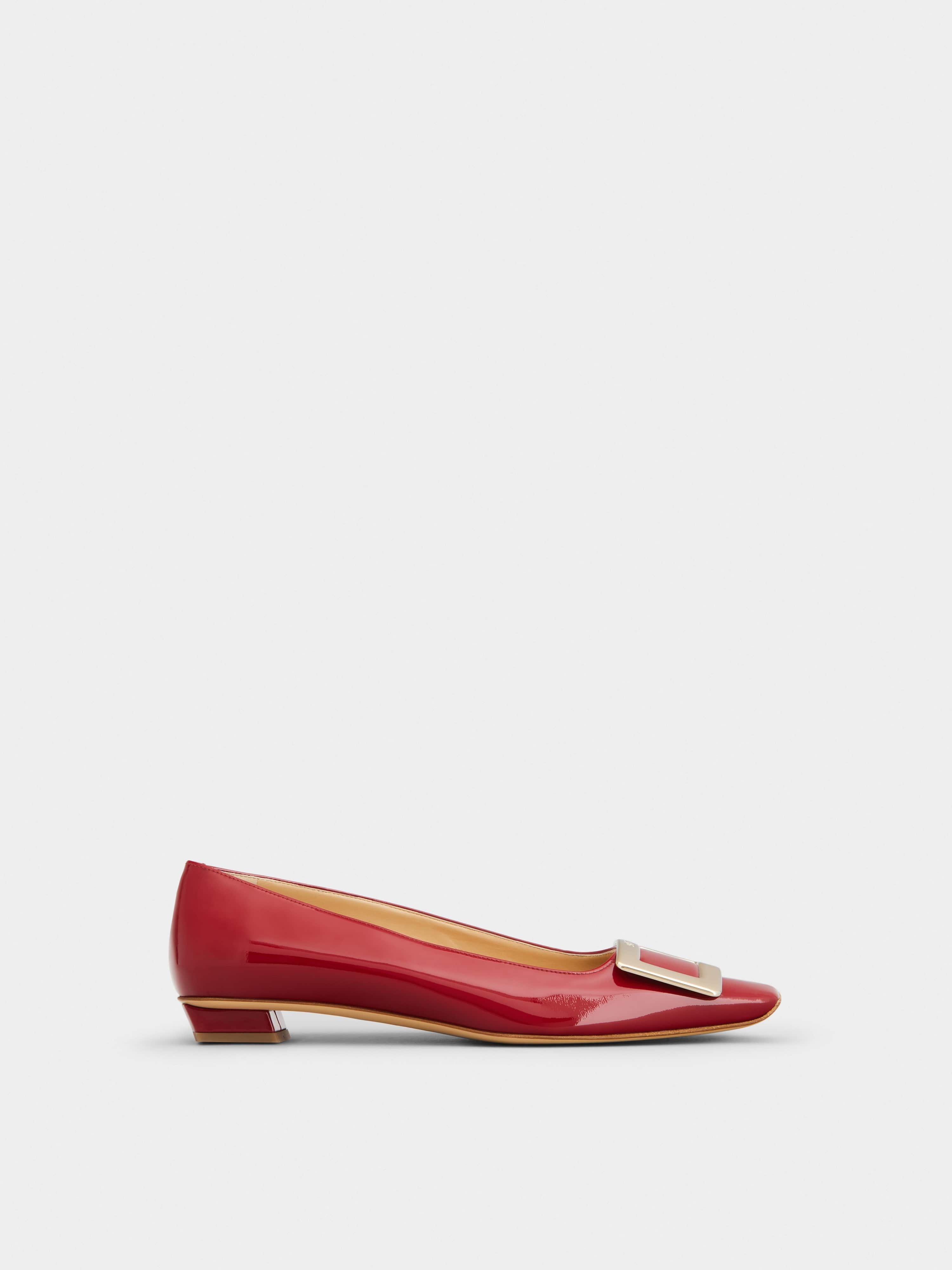Belle Vivier Metal Buckle Ballerinas in Patent Leather - 1