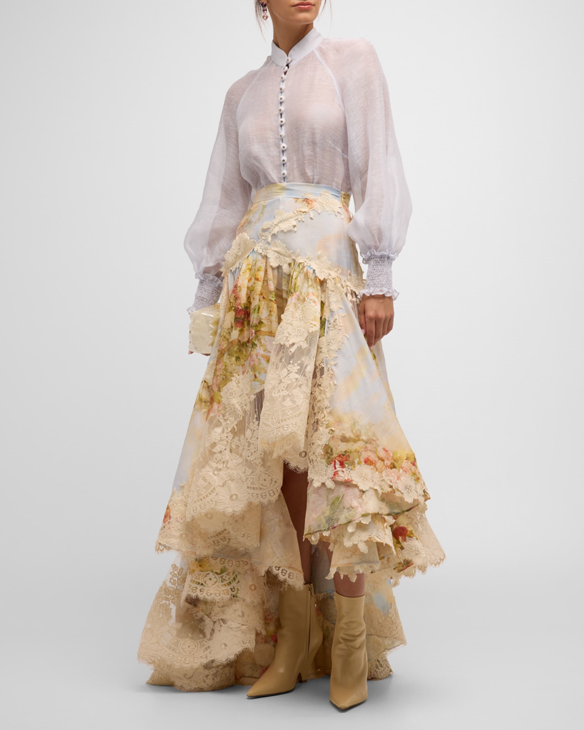 luminosity splice lace dress in garden scene Zimmermann LUMINOSITY SPLICE LACE DRESS - 8452DF231GASC