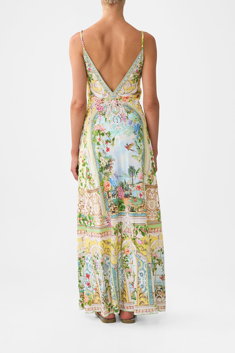 V NECK FULL LENGTH BIAS SLIP DRESS - 3