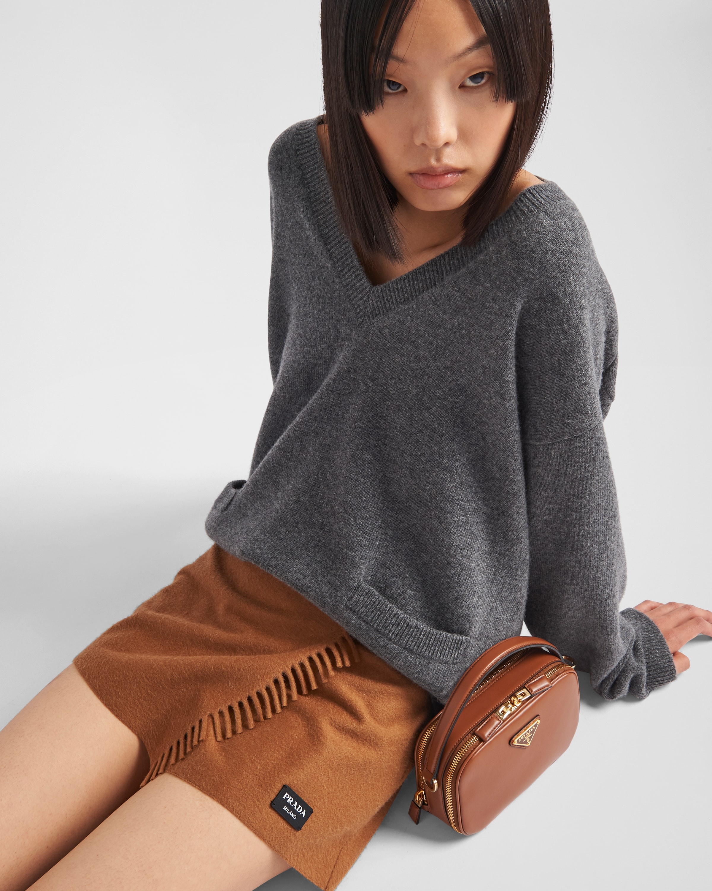 【プラダ・PRADA】Cashmere skirt Prada CASHMERE SKIRT | sugar | REVERSIBLE