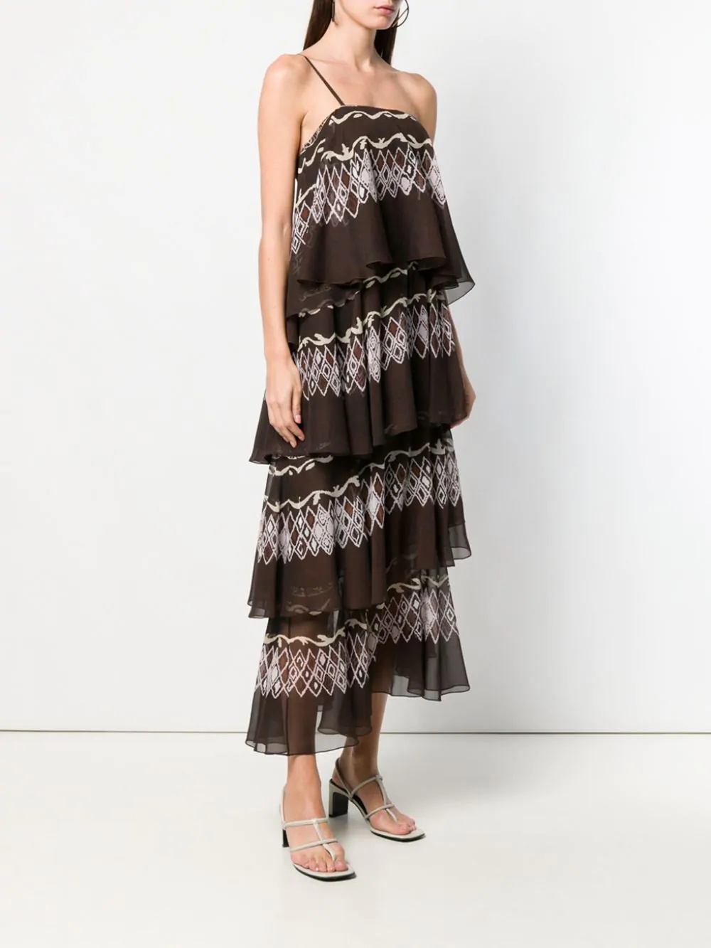 layered printed maxi dress - 3