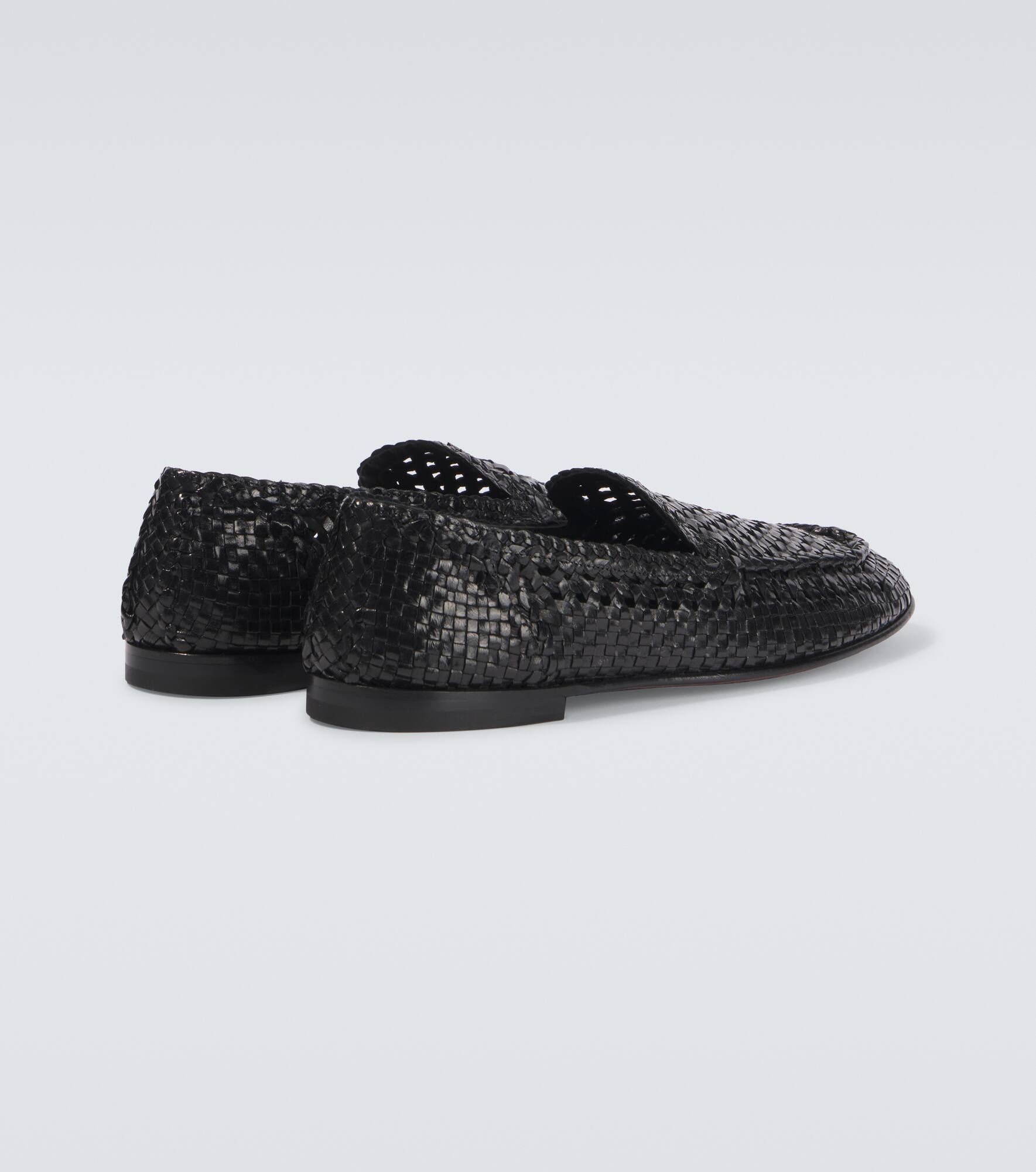 Woven leather loafers - 6
