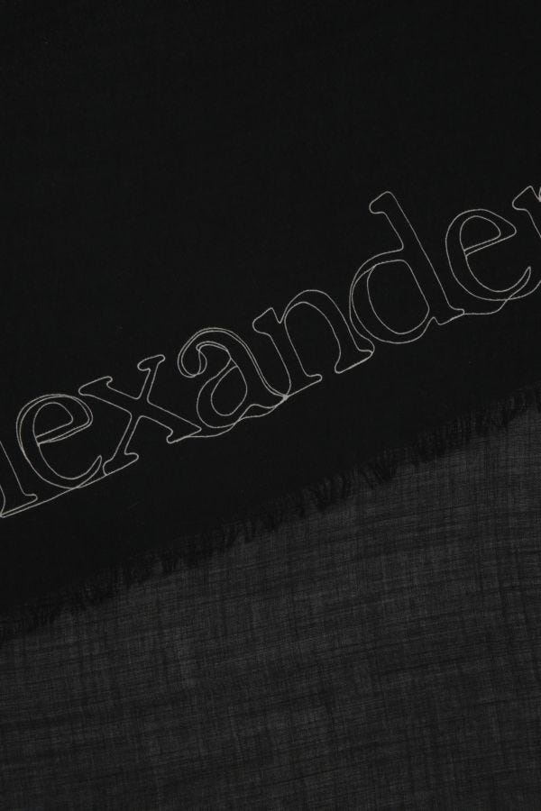 ALEXANDER MCQUEEN Black Cashmere Foulard - 2