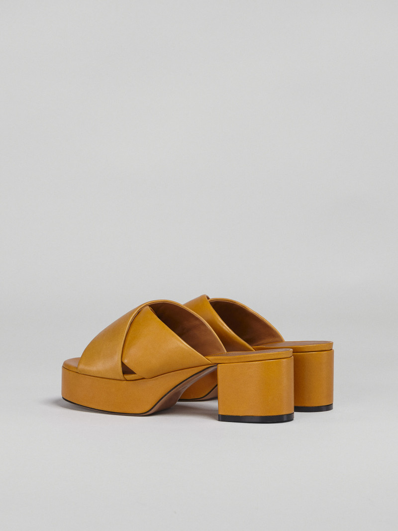 Marni YELLOW VEGETABLE-TANNED LEATHER SANDAL outlook
