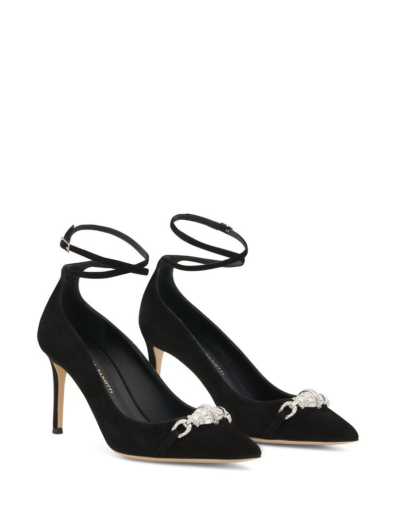 Giuseppe Zanotti crystal-embellished suede pumps outlook