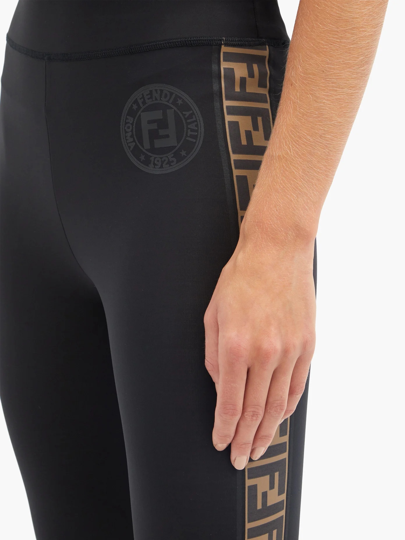 Rama logo-tape stretch-jersey leggings - 3