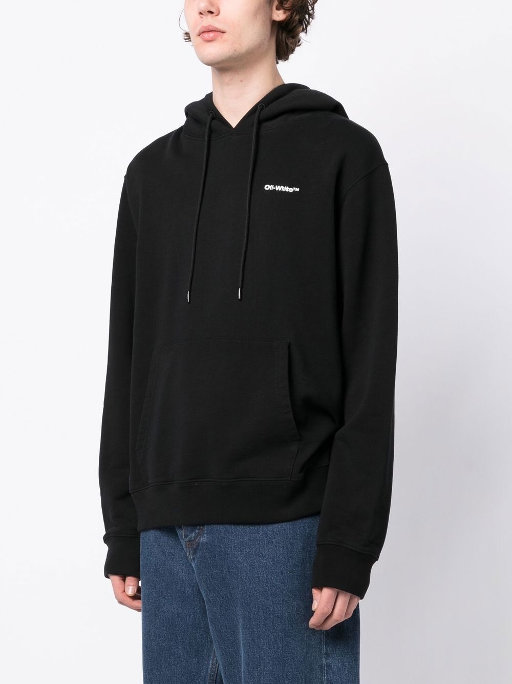 Wave Outl Diag print hoodie - 4