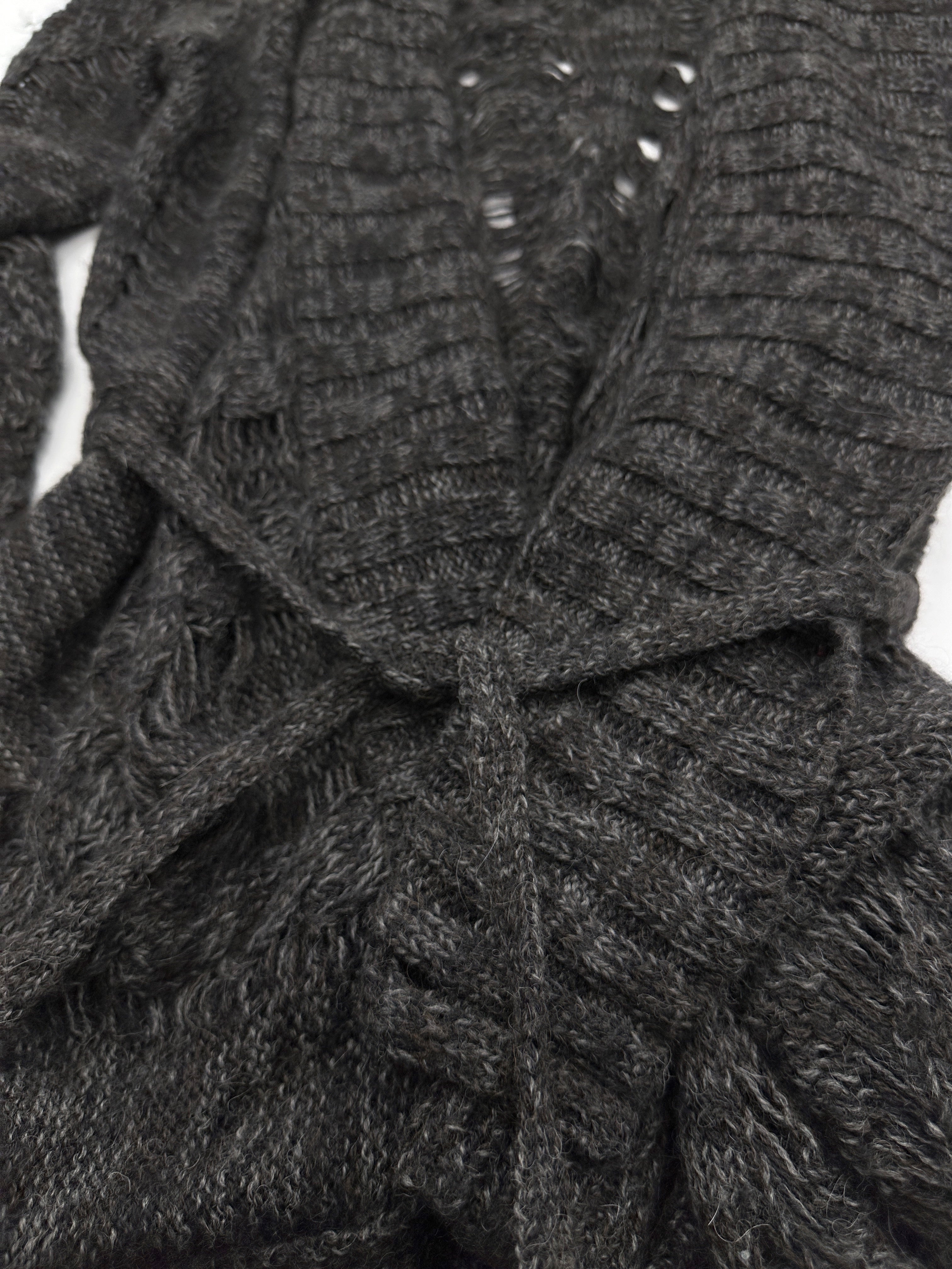 Ann Demeulemeester Fall 2010 Asymmetrical Alpaca Knit Long Cardigan - 10