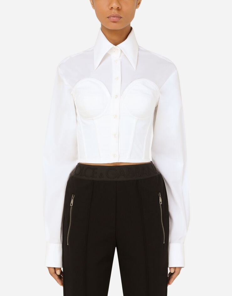 Poplin bustier shirt - 1