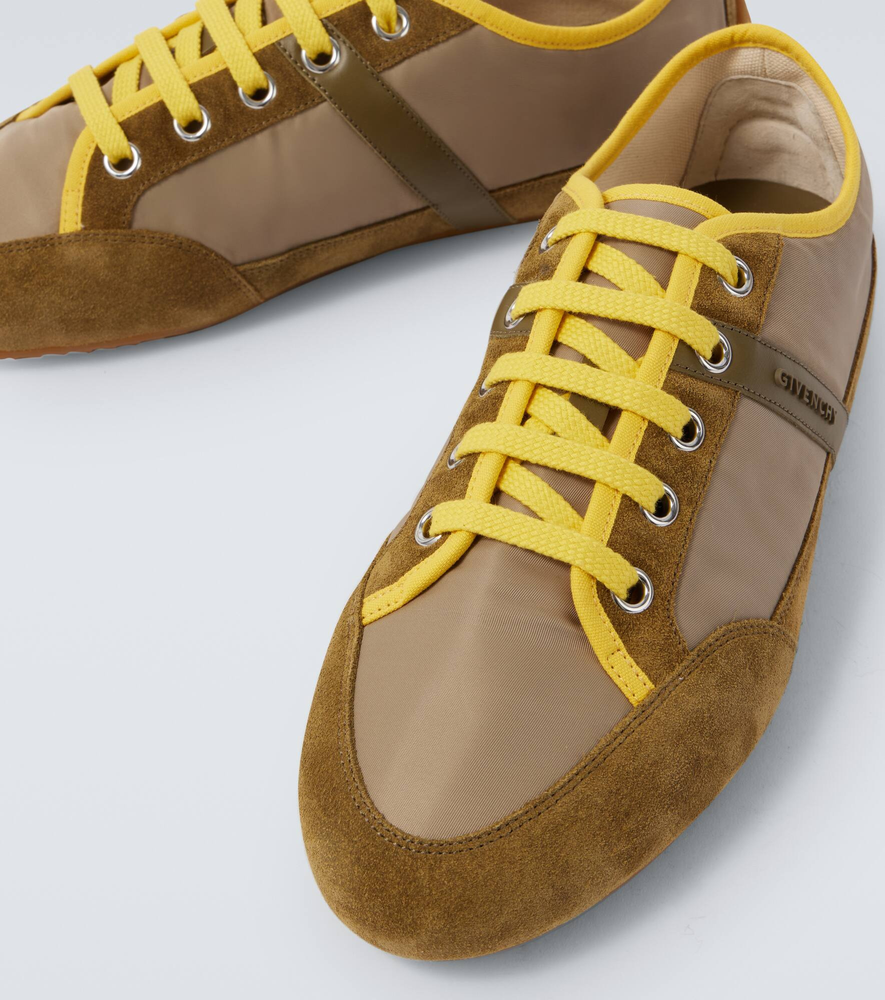 Slim suede-trimmed sneakers - 3