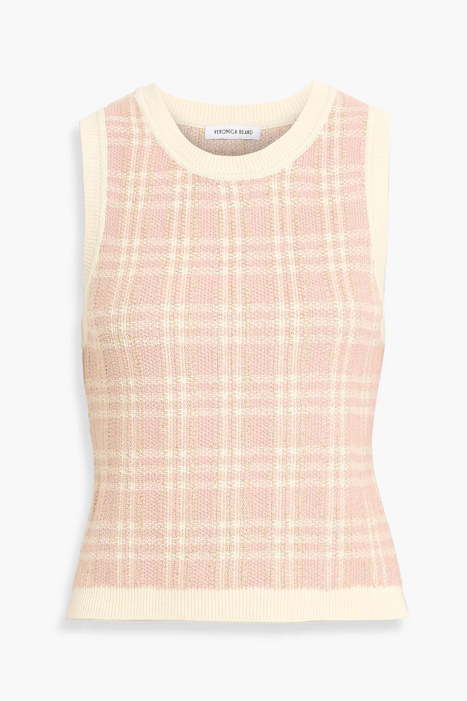 Jerrel cropped metallic jacquard-knit cotton-blend tank - 1