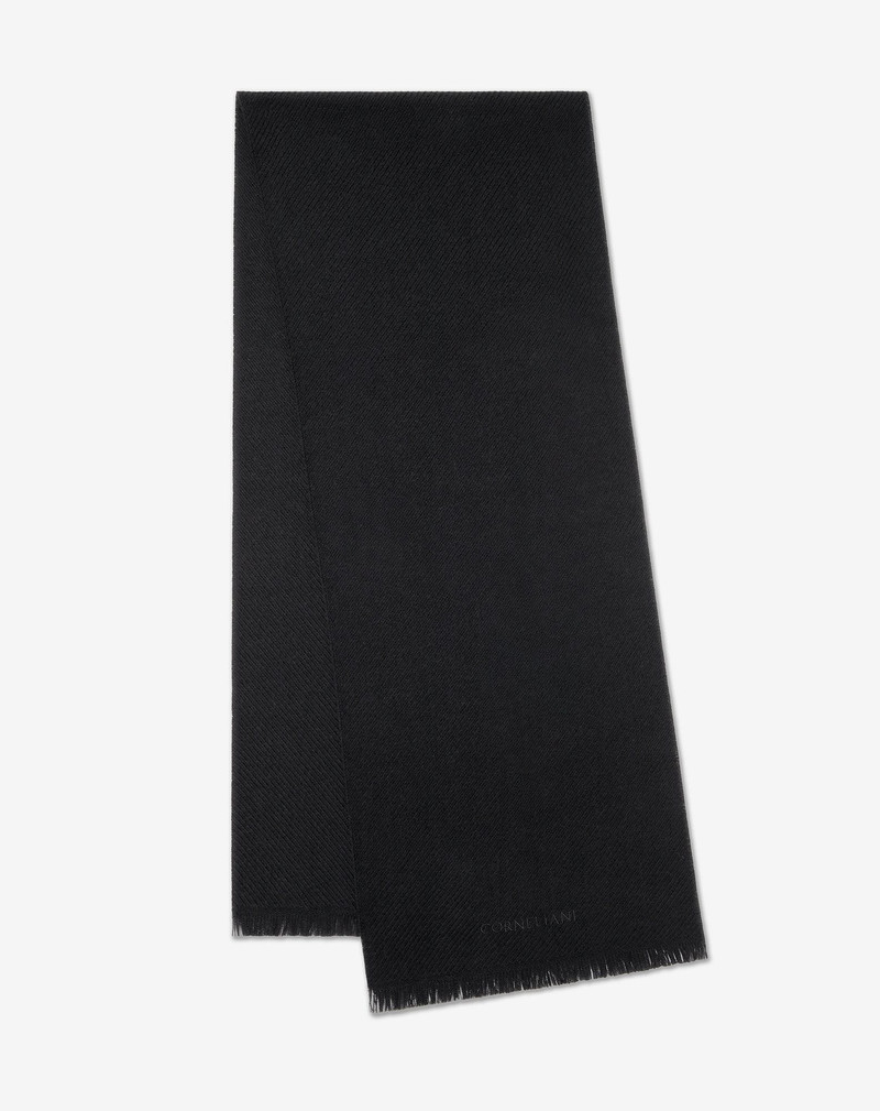 Black pure wool scarf 1