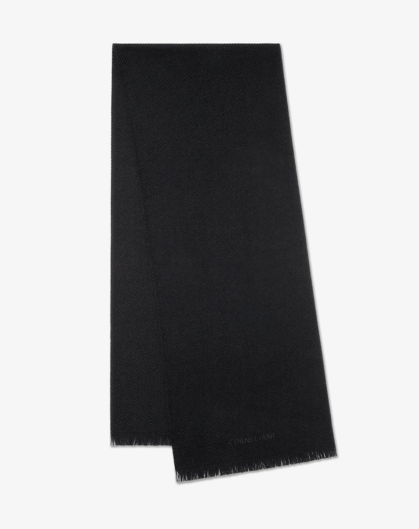 Black pure wool scarf - 1