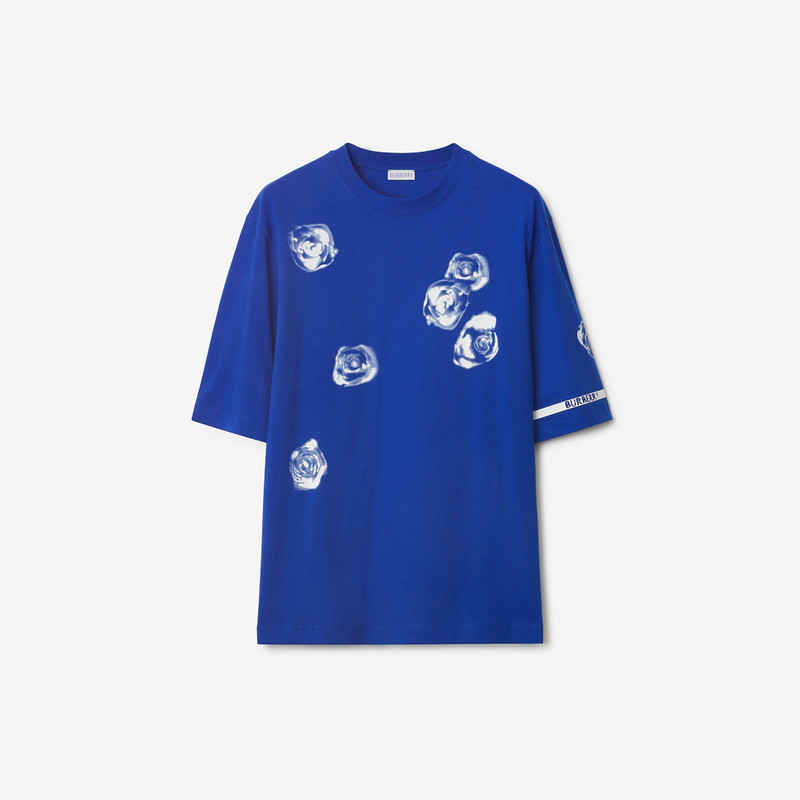 Rose Print Cotton T-shirt - 1