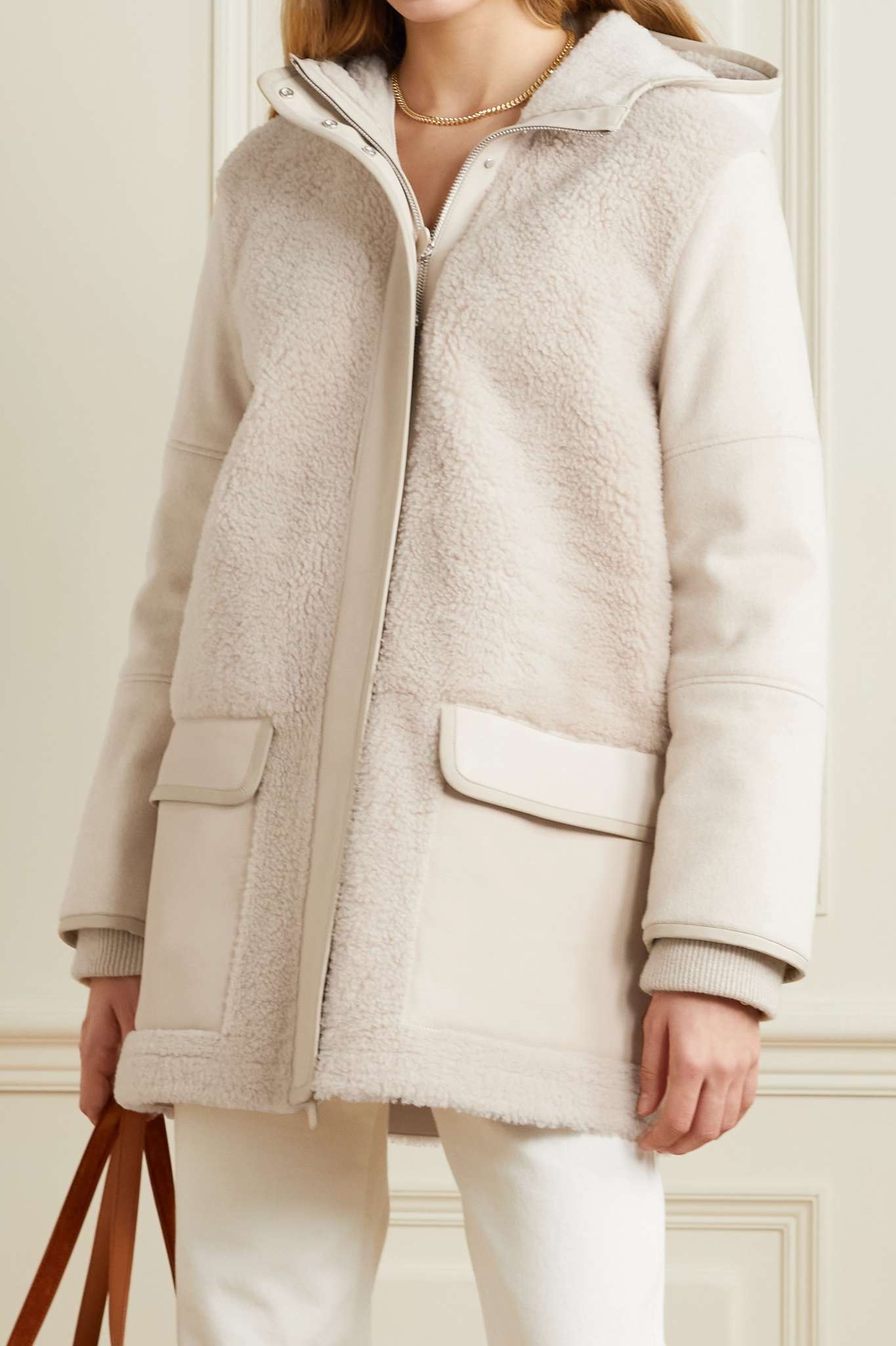 Larsen hooded shearling and cashmere jacket - 3