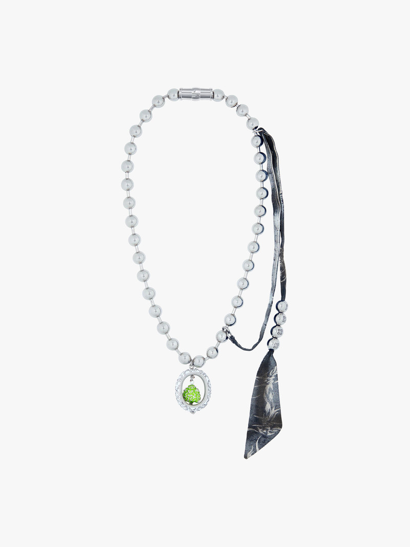 Givenchy CLOWN NECKLACE IN METAL AND COTTON outlook