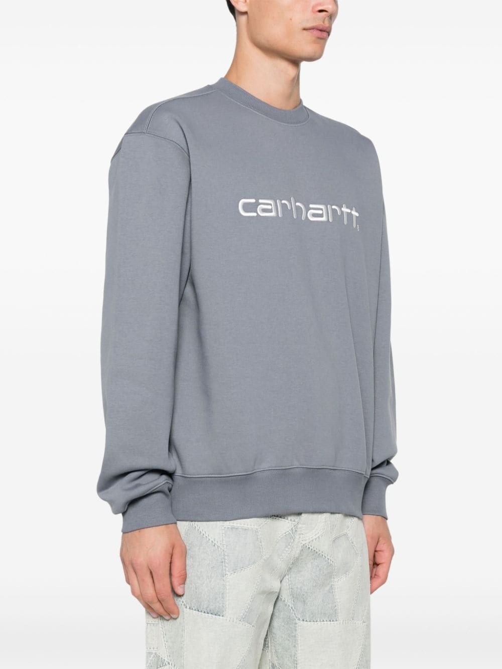 embroidered-logo sweatshirt - 3