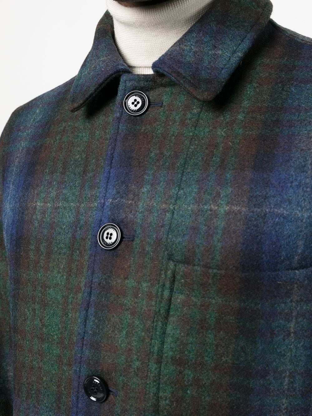 plaid virgin-wool shirt jacket - 5